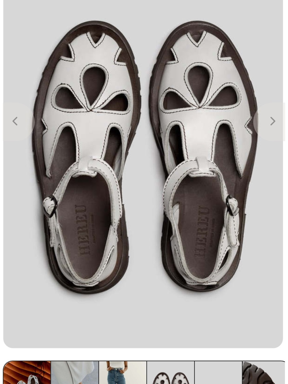 Hereu Sandals White Leather - Picture 3 of 9